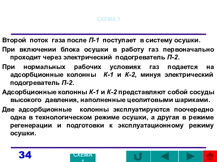 СХЕМА 1 Второй поток газа после П-1 поступает в систему