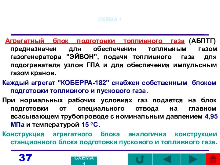 СХЕМА 1 Агрегатный блок подготовки топливного газа (АБПТГ) предназначен для