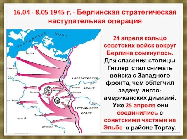 16.04 - 8.05 1945 г. - Берлинская стратегическая наступательная операция