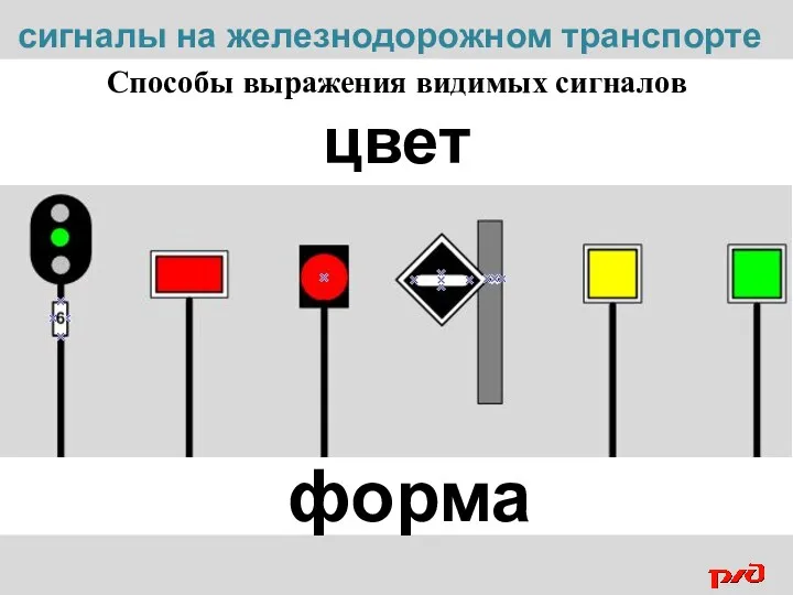 Способы выражения видимых сигналов цвет форма сигналы на железнодорожном транспорте