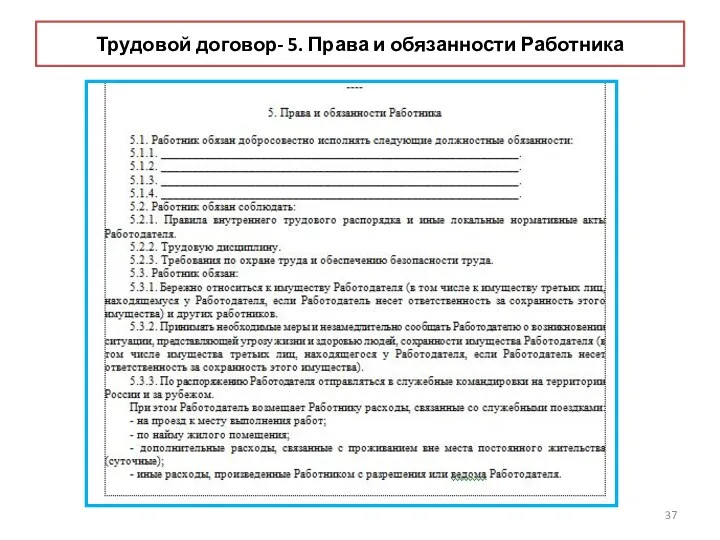 Трудовой договор- 5. Права и обязанности Работника