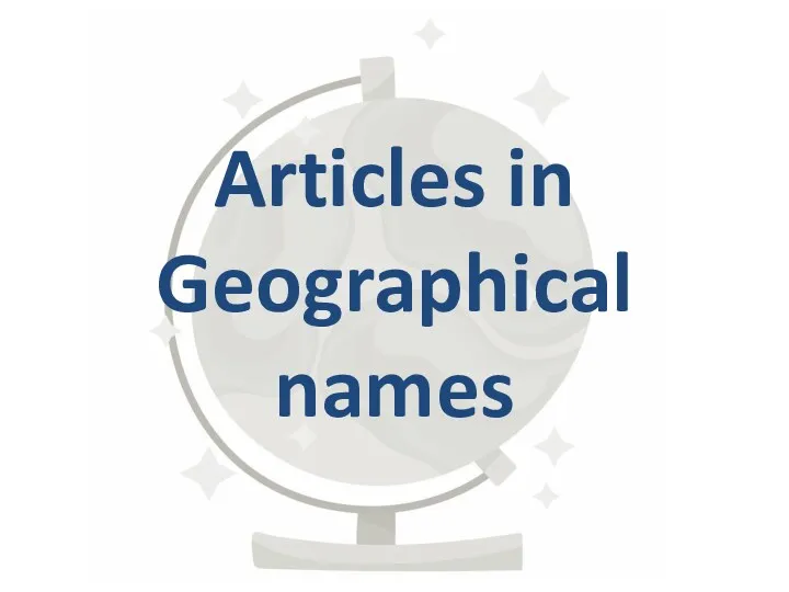 Articles in Geographical names