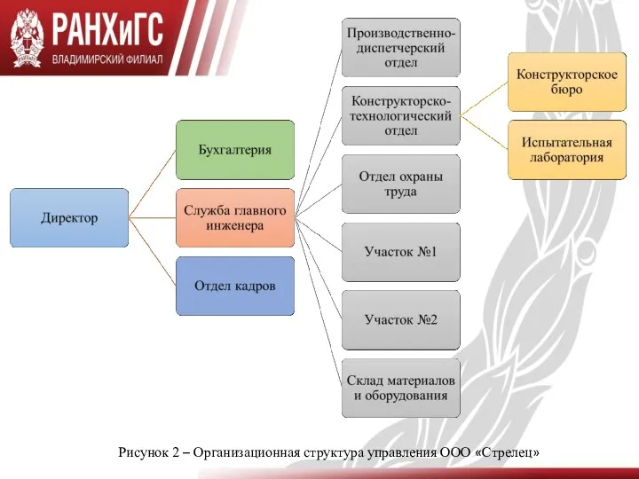 Рисунок 2 – Организационная структура управления ООО «Стрелец»