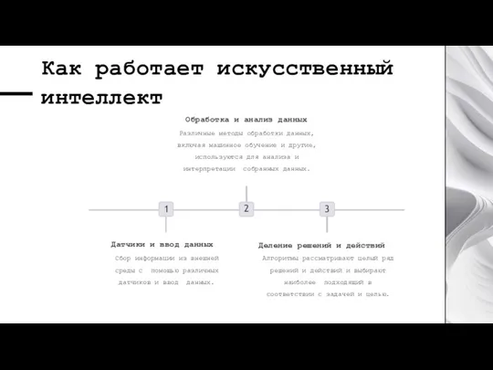 Как работает искусственный интеллект 1 Датчики и ввод данных Сбор