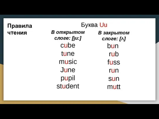 Правила чтения