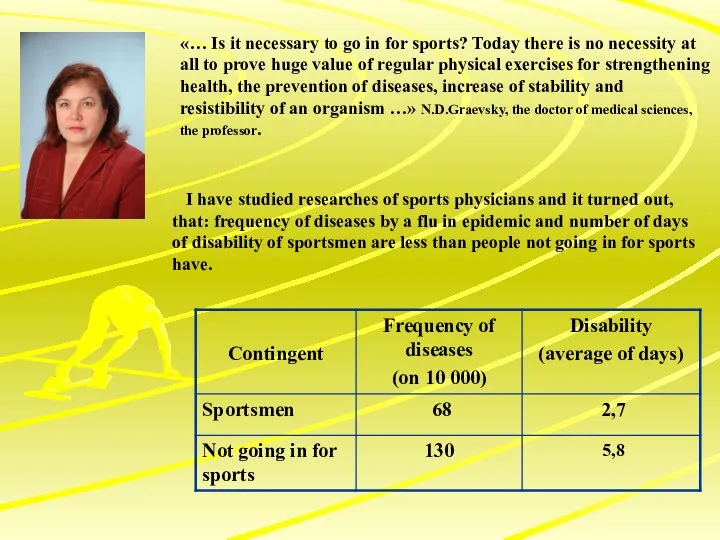 «… Is it necessary to go in for sports? Today