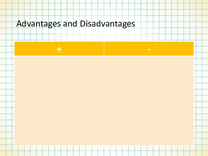 Advantages and Disadvantages