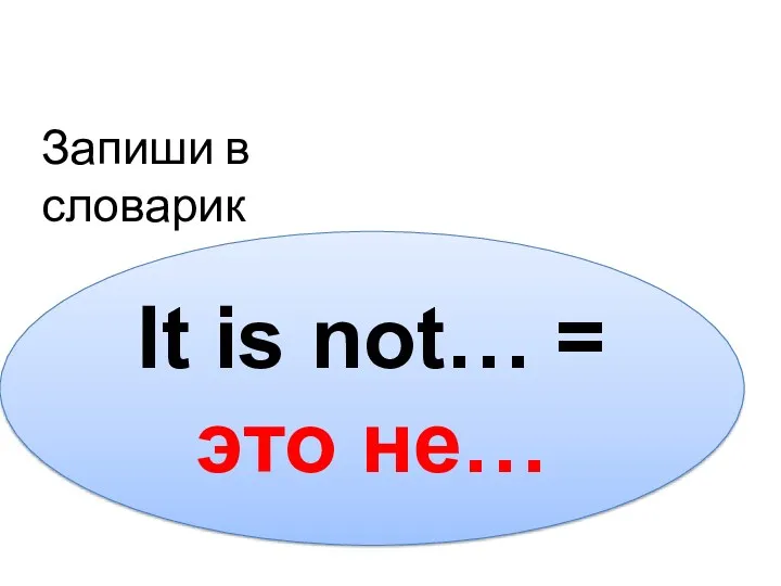 It is not… = это не… Запиши в словарик