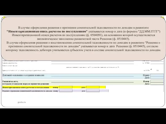 gosbu.ru В случае оформления решения о признании сомнительной задолженности по