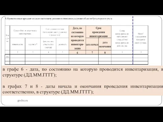 gosbu.ru в графе 6 - дата, по состоянию на которую