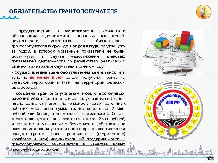 - представление в министерство письменного обоснования недостижения плановых показателей деятельности,