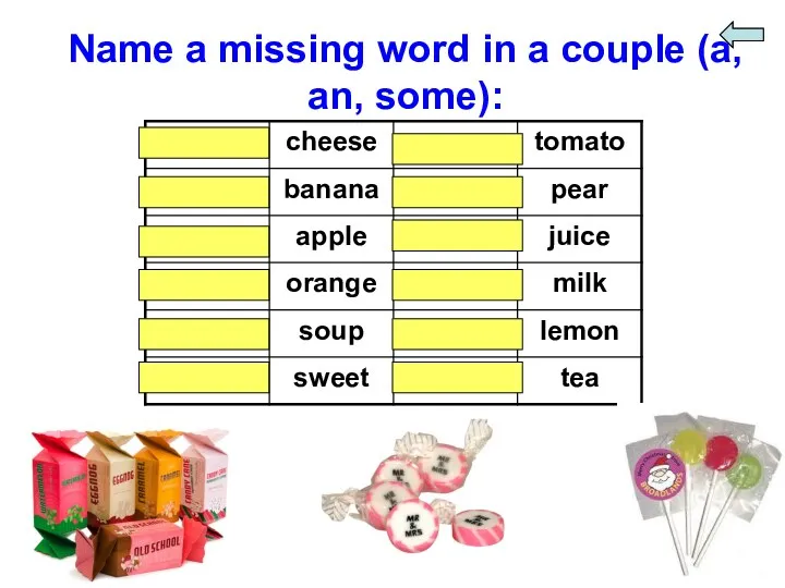 Name a missing word in a couple (a, an, some):