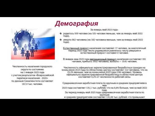 Демография За январь-май 2023 года : родилось 939 человек (на