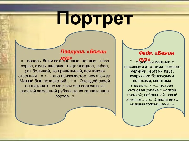 Портрет «…волосы были всклоченные, черные, глаза серые, скулы широкие, лицо