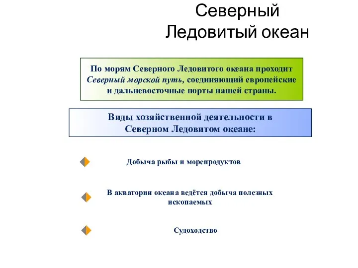 Северный Ледовитый океан По морям Северного Ледовитого океана проходит Северный