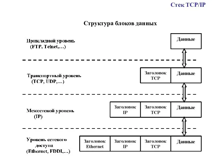 Стек TCP/IP Структура блоков данных