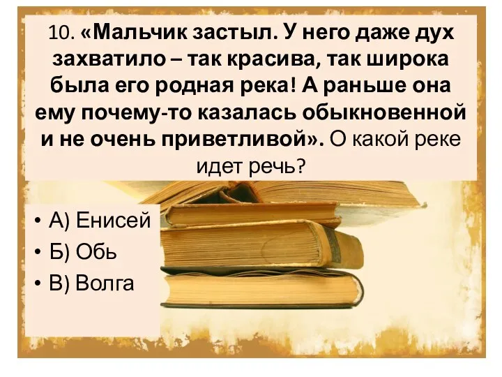 10. «Мальчик застыл. У него даже дух захватило – так красива, так широка