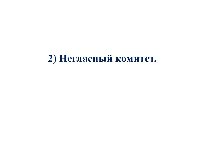 2) Негласный комитет.