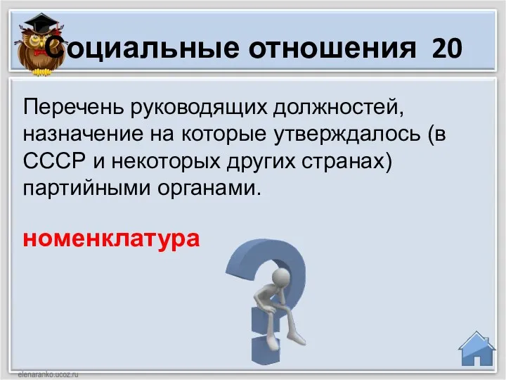 Социальные отношения 20 Перечень руководящих должностей, назначение на которые утверждалось