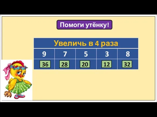 Помоги утёнку! 36 28 20 12 32