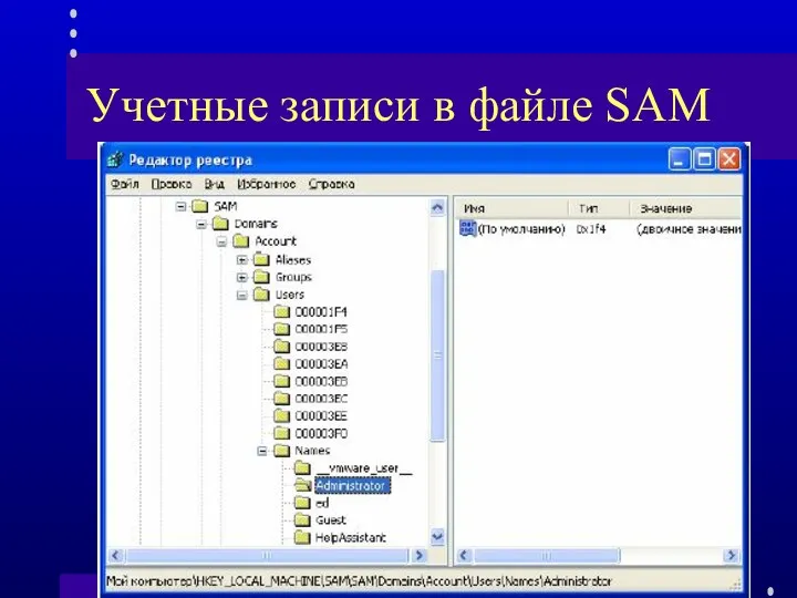 Учетные записи в файле SAM