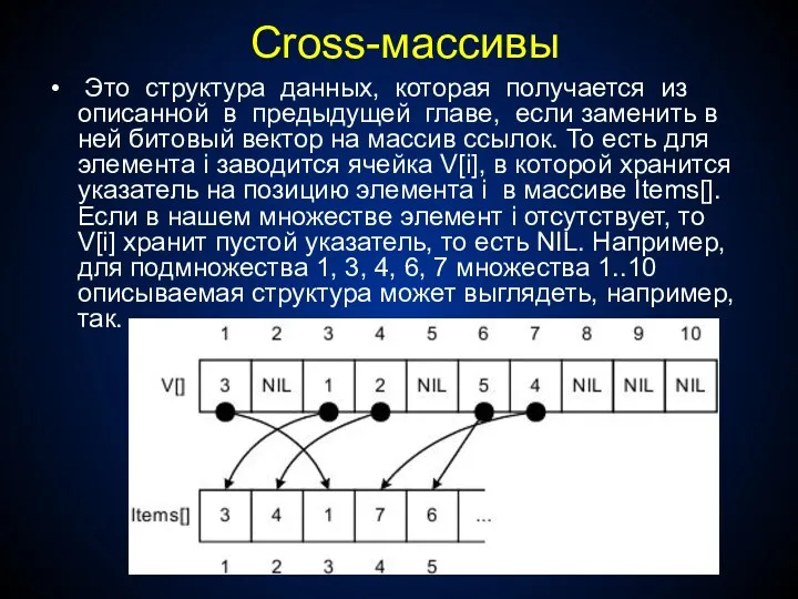 Cross-массивы Это структура данных, которая получается из описанной в предыдущей
