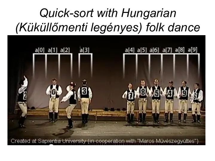 Quick-sort with Hungarian (Küküllőmenti legényes) folk dance