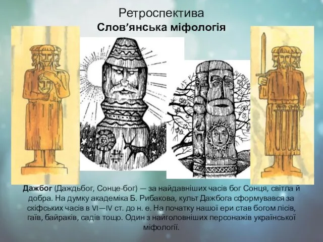 Ретроспектива Слов’янська міфологія Дажбог (Даждьбог, Сонце-бог) — за найдавніших часів