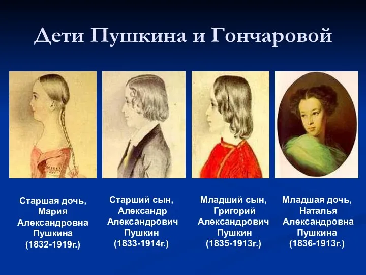 Дети Пушкина и Гончаровой Старшая дочь, Мария Александровна Пушкина (1832-1919г.)