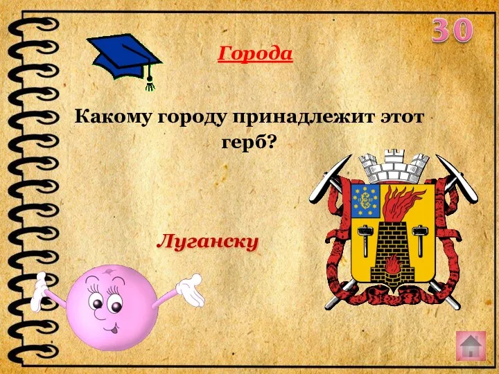 Какому городу принадлежит этот герб? Города Луганску