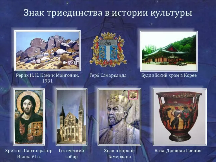 Знак триединства в истории культуры Рерих Н. К. Камни Монголии.