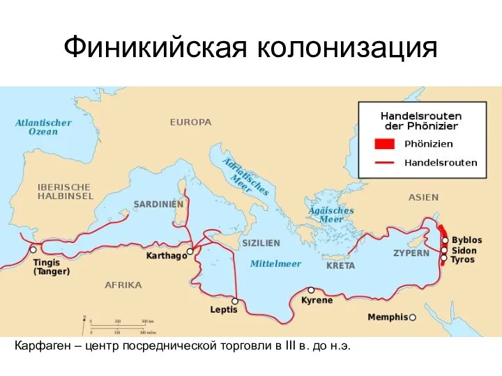Финикийская колонизация Карфаген – центр посреднической торговли в III в. до н.э.