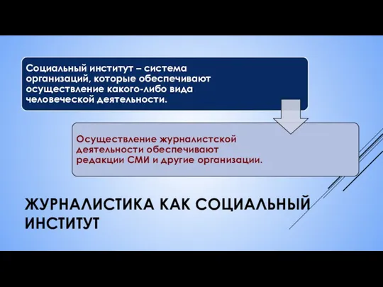 ЖУРНАЛИСТИКА КАК СОЦИАЛЬНЫЙ ИНСТИТУТ