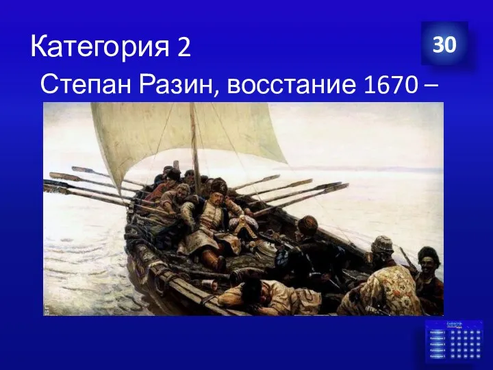 Категория 2 Степан Разин, восстание 1670 – 1671 30