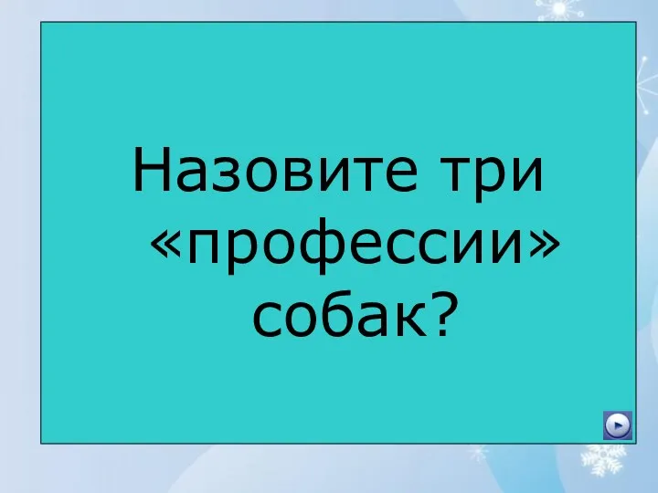 Назовите три «профессии» собак?