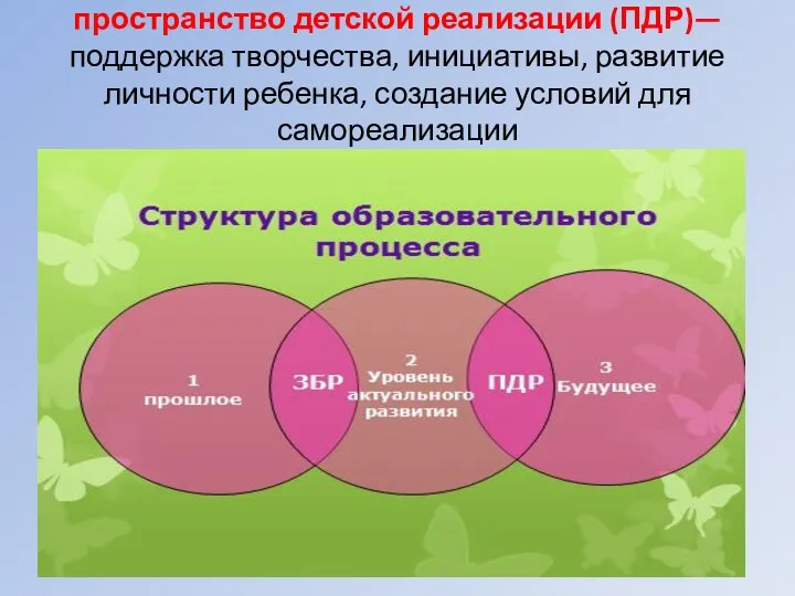 пространство детской реализации (ПДР)— поддержка творчества, инициативы, развитие личности ребенка, создание условий для самореализации