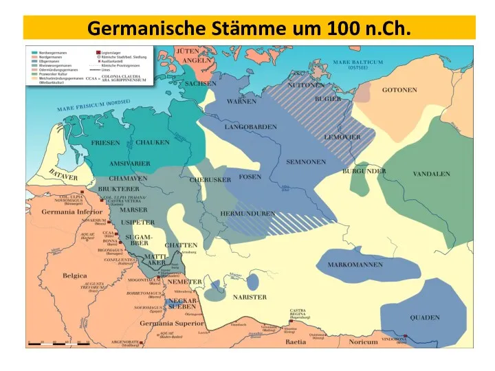 Germanische Stämme um 100 n.Ch.