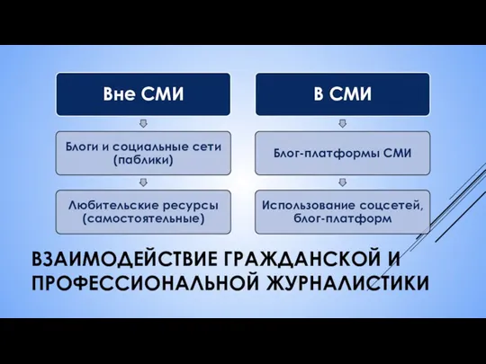 ВЗАИМОДЕЙСТВИЕ ГРАЖДАНСКОЙ И ПРОФЕССИОНАЛЬНОЙ ЖУРНАЛИСТИКИ