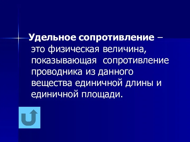 Удельное сопротивление – это физическая величина, показывающая сопротивление проводника из