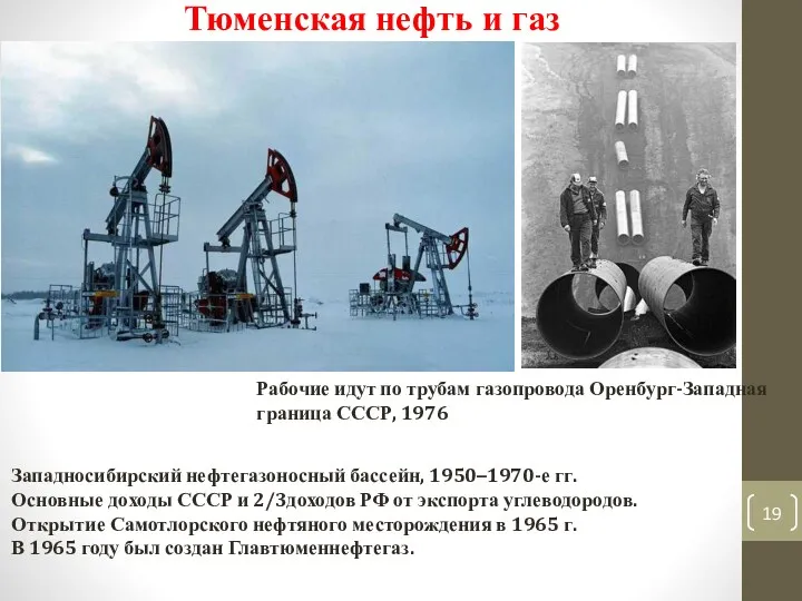 Тюменская нефть и газ Западносибирский нефтегазоносный бассейн, 1950–1970-е гг. Основные