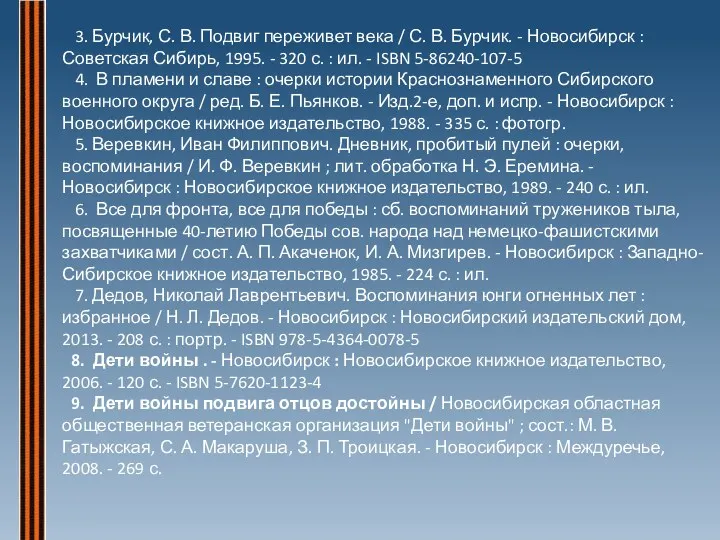 3. Бурчик, С. В. Подвиг переживет века / С. В.