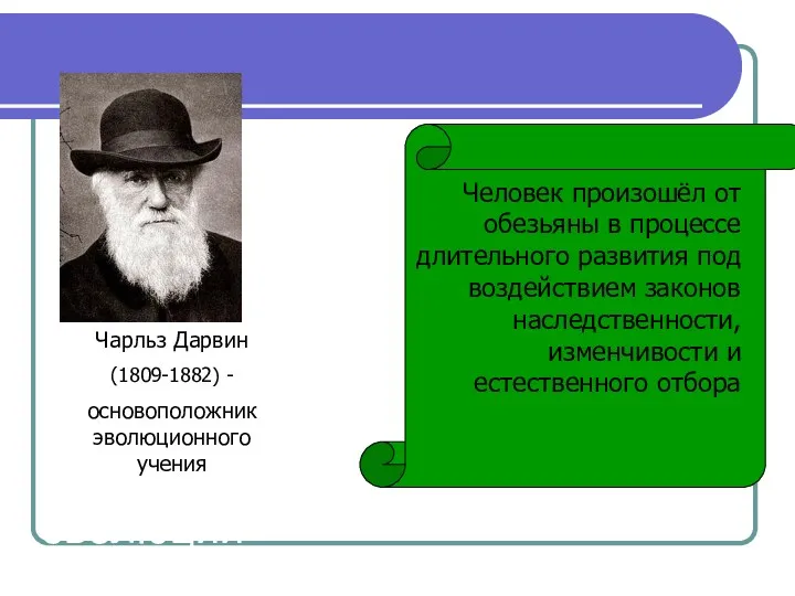 Концепция биологической эволюции Чарльз Дарвин (1809-1882) - основоположник эволюционного учения
