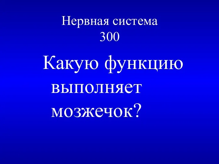 Нервная система 300 Какую функцию выполняет мозжечок?