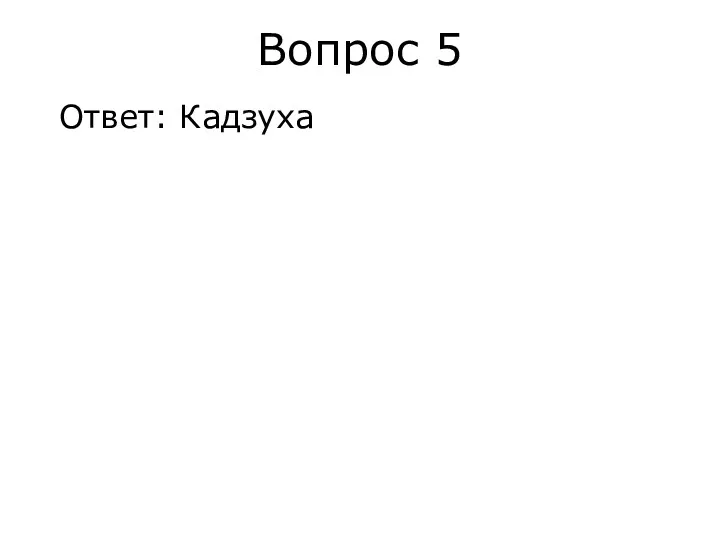 Вопрос 5 Ответ: Кадзуха