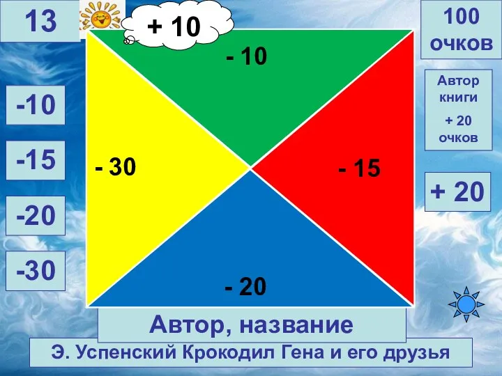 Э. Успенский Крокодил Гена и его друзья 100 очков 13