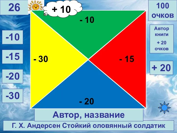 Г. Х. Андерсен Стойкий оловянный солдатик 100 очков 26 Автор,