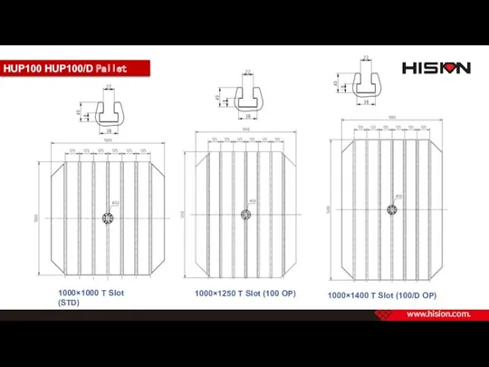 HUP100 HUP100/D Pallet 1000×1250 T Slot (100 OP) 1000×1400 T