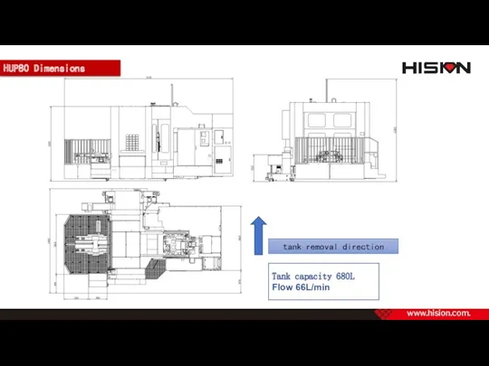 HUP80 Dimensions tank removal direction