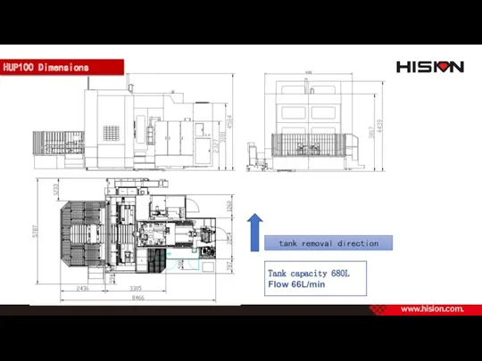 HUP100 Dimensions tank removal direction