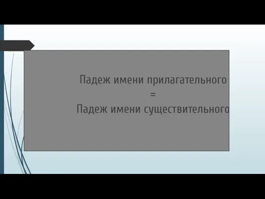 Падеж имени прилагательного = Падеж имени существительного